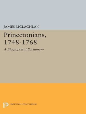 cover image of Princetonians, 1748-1768